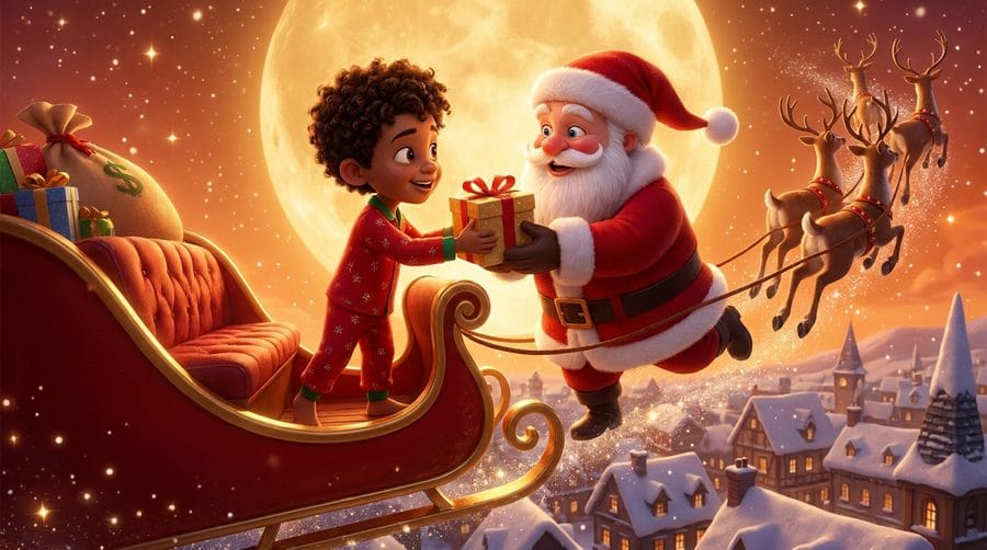 Sample illustration: The Night I Helped Santa